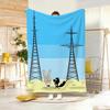 Kids Cartoon S-Skunk Fu Throw Lightweight 240G Flannel Blanket Soft Skin-Friendly For Summer Cooling