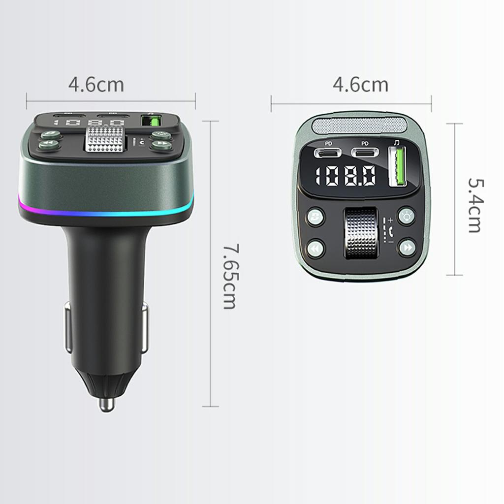 GZ08 Car BT MP3 Player with Car Charger Fast Charging Digital Display Voltage Lossless Audio Quality
