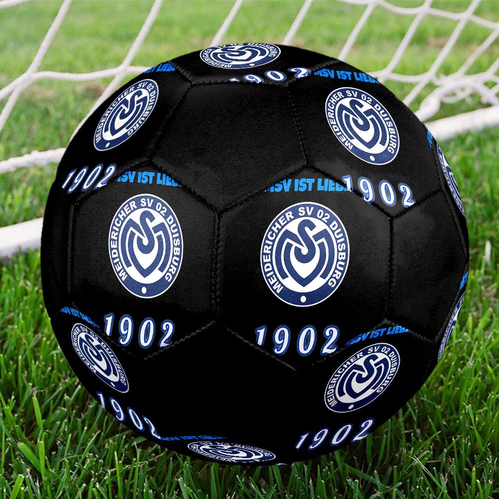 Pallone da Calcio MSV Duisburg Misura 5 Colorato Cucito a Macchina PVC Pronto per la Competizione Resistente Ad Alto Rimbalzo