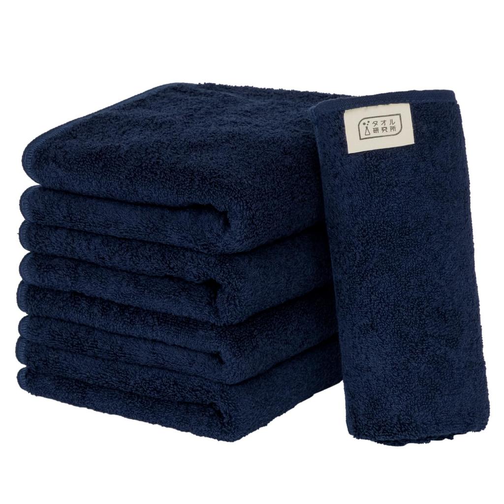 Towel Laboratory Face Space Standard Medium Low Fast JapanTechnology [Everyday Simple] #001 Towels, Navy, 5-Piece Set, Type, Weight, Lint, Absorbency,