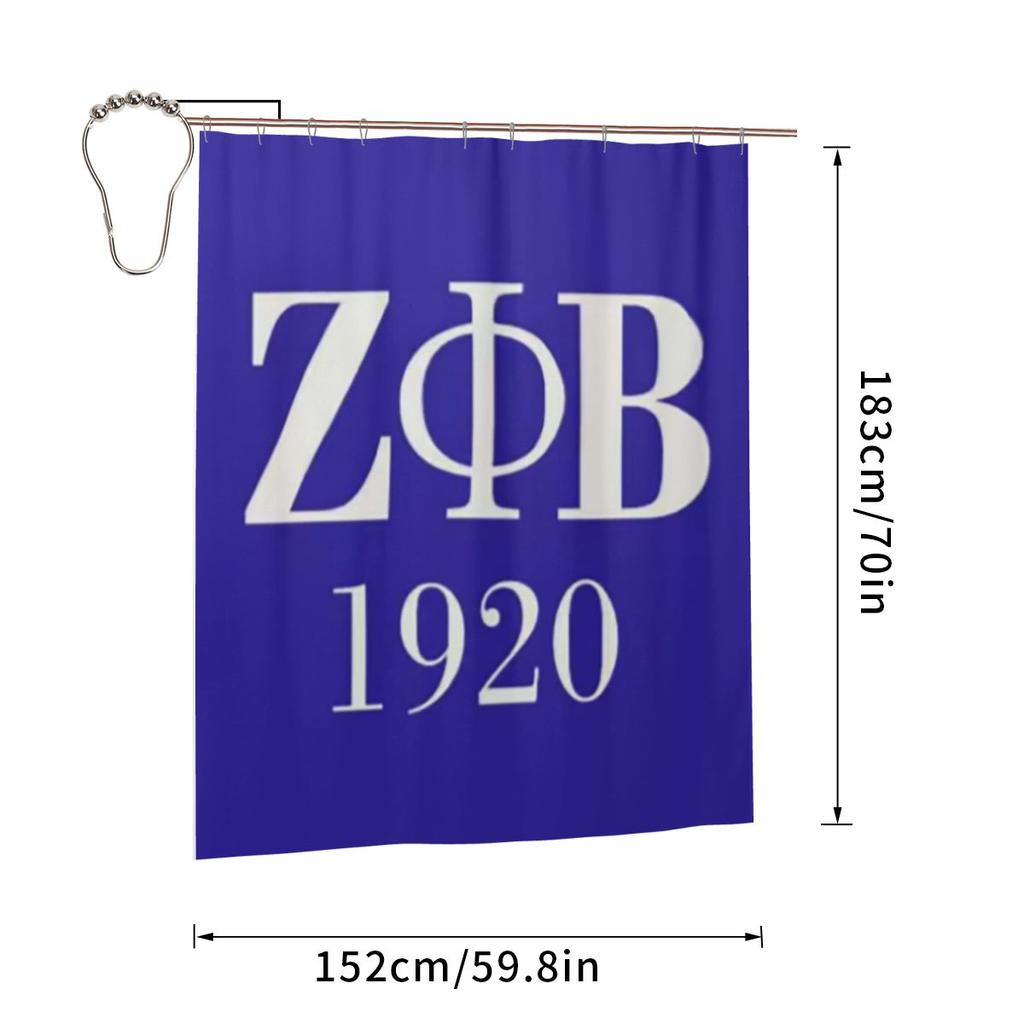 Zeta Phi Beta Sorority Logo Greek Letter 1920 Shower Curtain Bathroom Polyester Waterproof Bath Curtains With Hooks