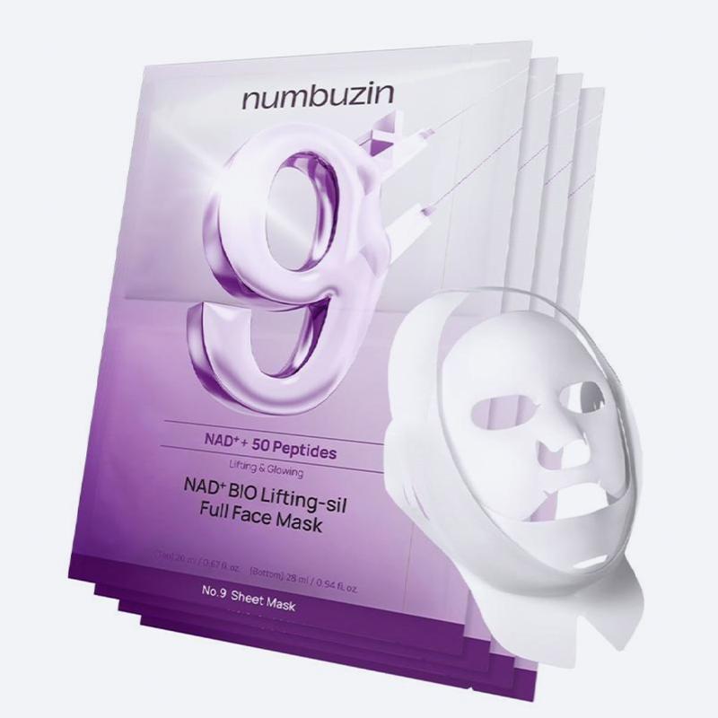 numbuzin No.9 NMN BIO Lifting Full Face Mask 4 Sheets (+ Tightening Fabric)