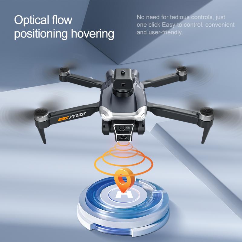 Nový YT152 MINI Drone 8K Tři kamery Wiif Optické polohování toku Vyhýbání se překážkám Bezkartáčové dálkové ovládání Čtyřosé letadlo Hračka Dárek Děti