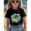 European Sizes ' B-Superhero  T-Shirt - Letter B Logo & Comic Explosion Print Short Sleeve Tee, Casual Party Outfit