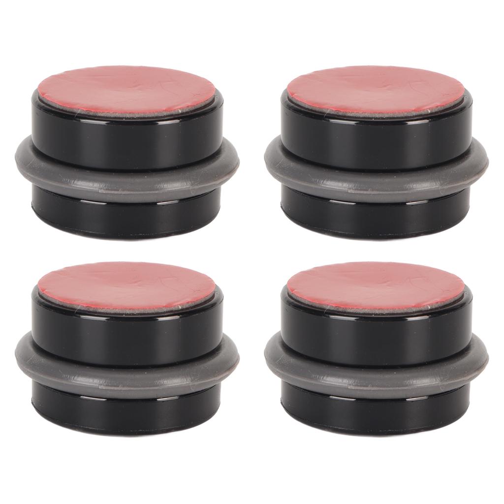 4 ks Válcový dveřní zarážek Zabraňují nárazu Tiché podlahové dveřní zarážky Plastový černý držák dveří