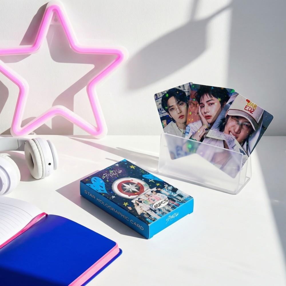 45 ШТ. Звезда Stray Kids Ломо Мерч Карточки DominATE CELEBRATE Набор Голографических Карточек Фотокарточки Подарок Фанаты KPOP DO IT STAY для Развлечения Игра Безопасно