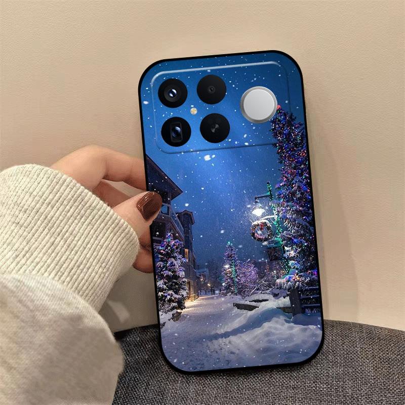 Christmas Painting Phone Case For Redmi K80 K70 K60 Ultra K90 Pro Max K40 Gaming K70E K60E Soft Silicone Shockproof Cover Coque