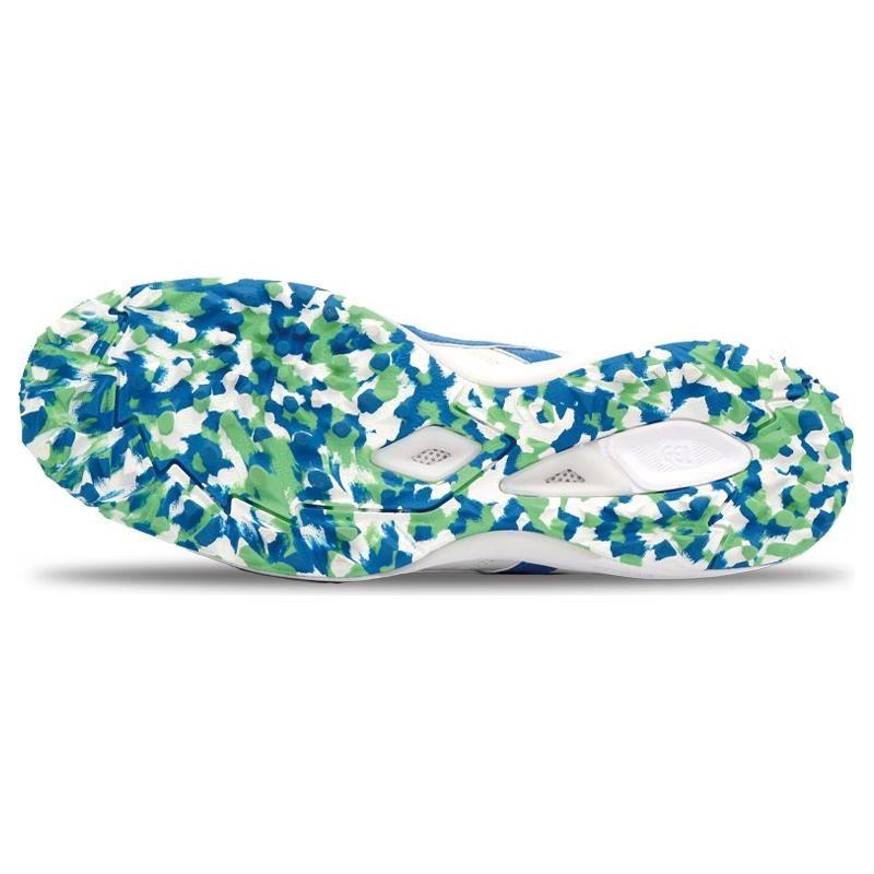 Asics C3 FF Round Toe Lace-Up TF (Rubber Studs) Hard Ground Artificial Grass Soccer Shoes Men Soccer Shoes White Blue 1113A032-108