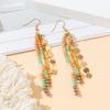 Bohemian style rice bead fringed earrings ethnic style long earrings fashion design ear jewelry spot
