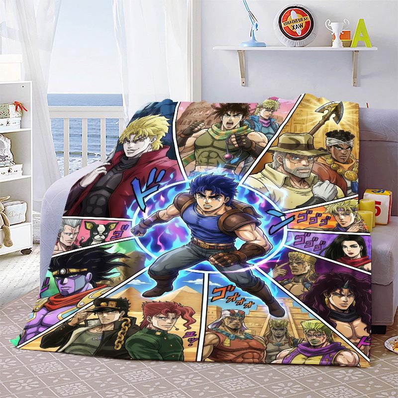 JoJo Anime Throw Blanket Flannel Soft Warm Lightweight Blanket for Sofa Bed Home Decoration -QJY