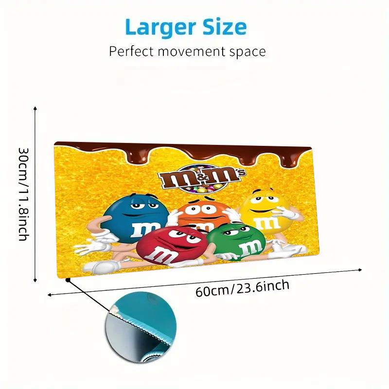 M&m Color Mouse Pad Large Gaming Table Cushion Non-slip Laptop Tablet Big Mousepad XXL Mat Mini PC Playmat With Lock edge