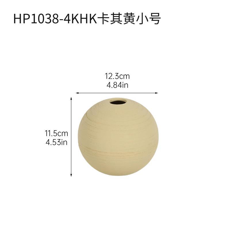 

Керамическая круглая ваза в европейском стиле, матовая сферическая, для цветочной композиции, украшения для гостиной, обеденного стола, цветочная ваза