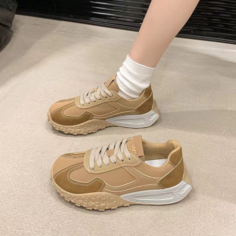 Retro German Training Shoes Women's 2025 Spring and Autumn New Color Matching Women's Shoes Flat-bottomed Sports and Leisure Shoes Women's Forrest