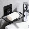 Bathroom Soap Rack Stainless Steel Frame with Self-Draining Ventilated Design No Punching Soap Holder Adhesive Metal Soap Tray