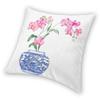 Orchid Chinoiserie Porcelain Pillowcase Polyester Linen Velvet Pattern Zip Decor Pillow Case Sofa Seater Cushion Cover