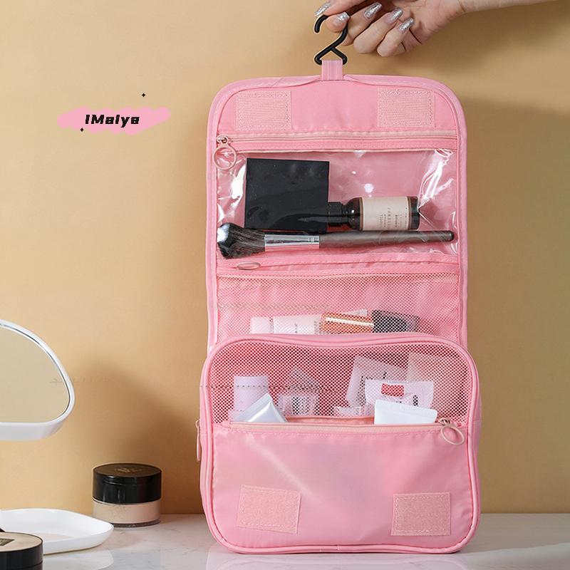 M-1Pc Portable Hook Toilet Bag Multi Functional Travel Waterproof Wear Resistant Multi Layer Storage Large Capacity Makeup Bag