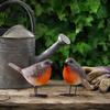 Decorative Bird Figures for Plants 2Pcs Outdoor Garden Ornaments, Realistic Pastoral Figurine, Resin Ornaments Weatherproof Lifelike Animal Sculpture