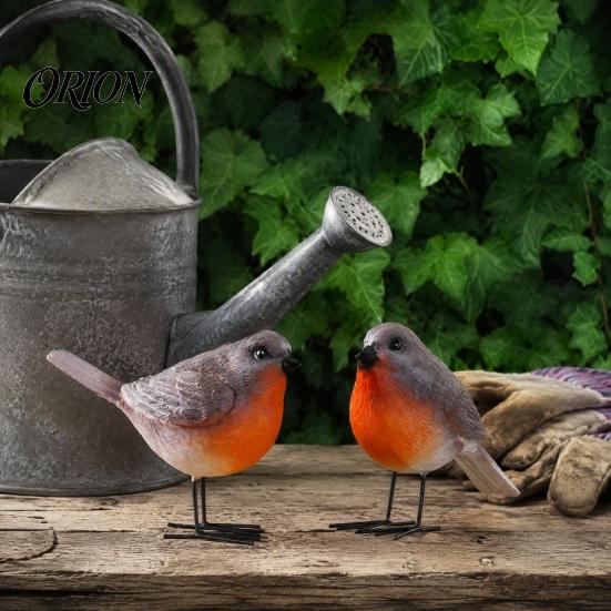Decorative Bird Figures for Plants 2Pcs Outdoor Garden Ornaments, Realistic Pastoral Figurine, Resin Ornaments Weatherproof Lifelike Animal Sculpture