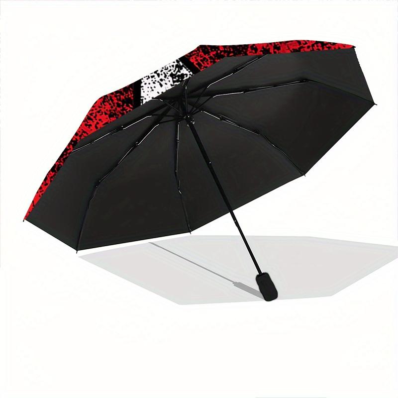1pc Creative Design Resident Evil Cartoon Umbrella, Portable 3-Fold Compact Umbrella, Suitable for Camping, Hiking and Travel, Ideal Easter Birthday G