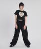 SLOW RECORD HOUSE Parachute Flare Pants_Black