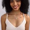 Minimalist Clavicle Chain Necklace with Stainless Steel Bubble Letter Pendant (A-Z)