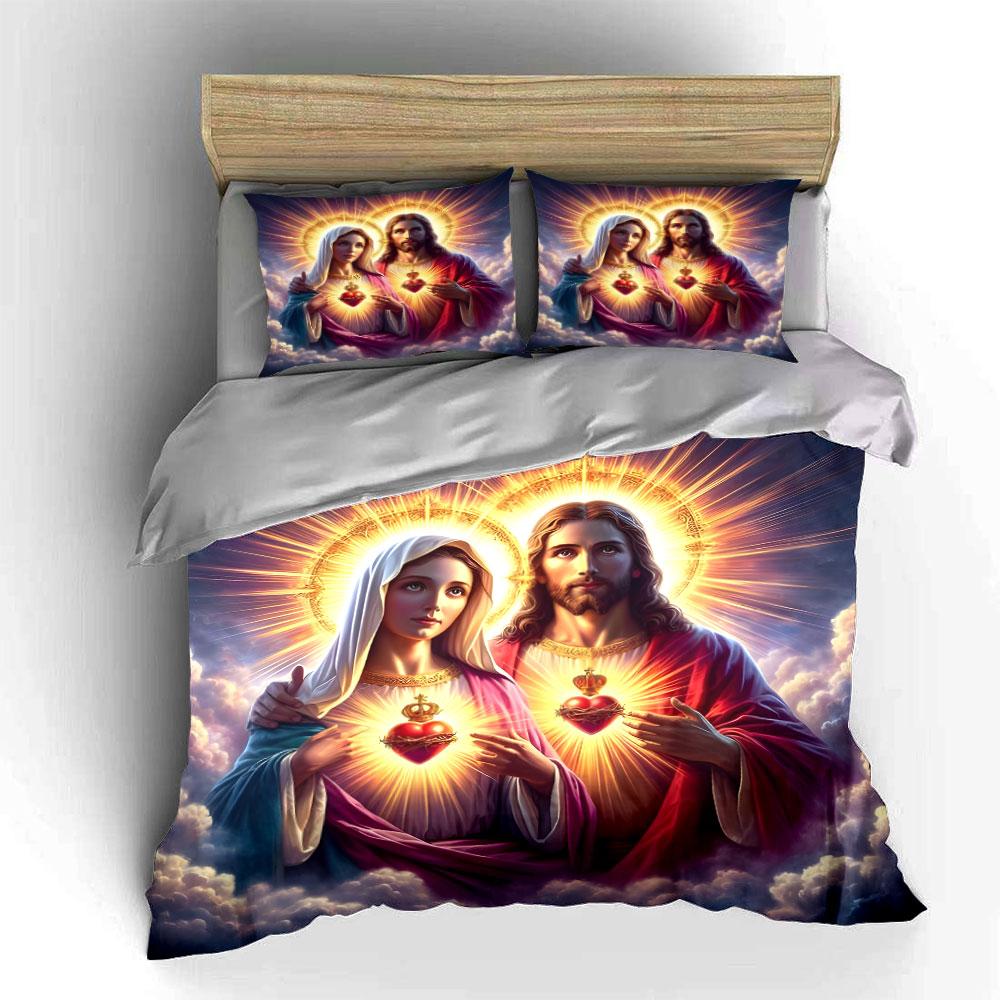 Sacred hearts with halos. Bedding sets Duvet cover sets Duvet covers Pillowcases(1 * Duvet Cover 2 * Pillowcases without duvet insert)