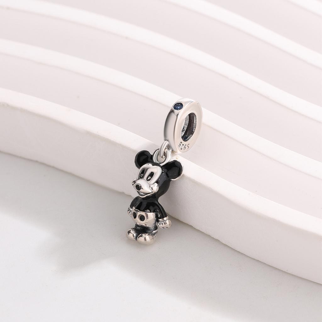 Panjia White Copper Silver-plated Pendant Pink Five-leaf Petals Gold Rose Beaded DIY Bracelet Accessories Fashion