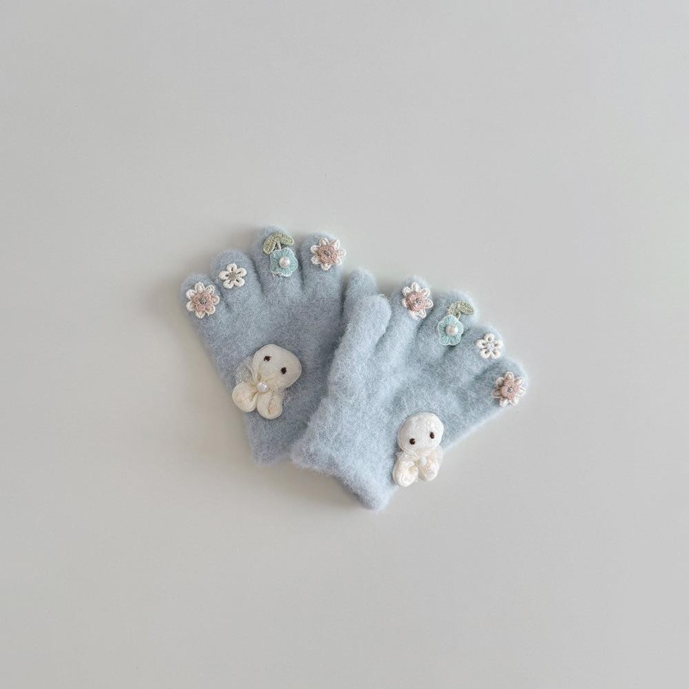 1 Pair Sweet Fashion Kids Gloves for Boy Girl Warm Outdoor Playing Snow Children Glove Candy Color Knitted Acrylic Gloves