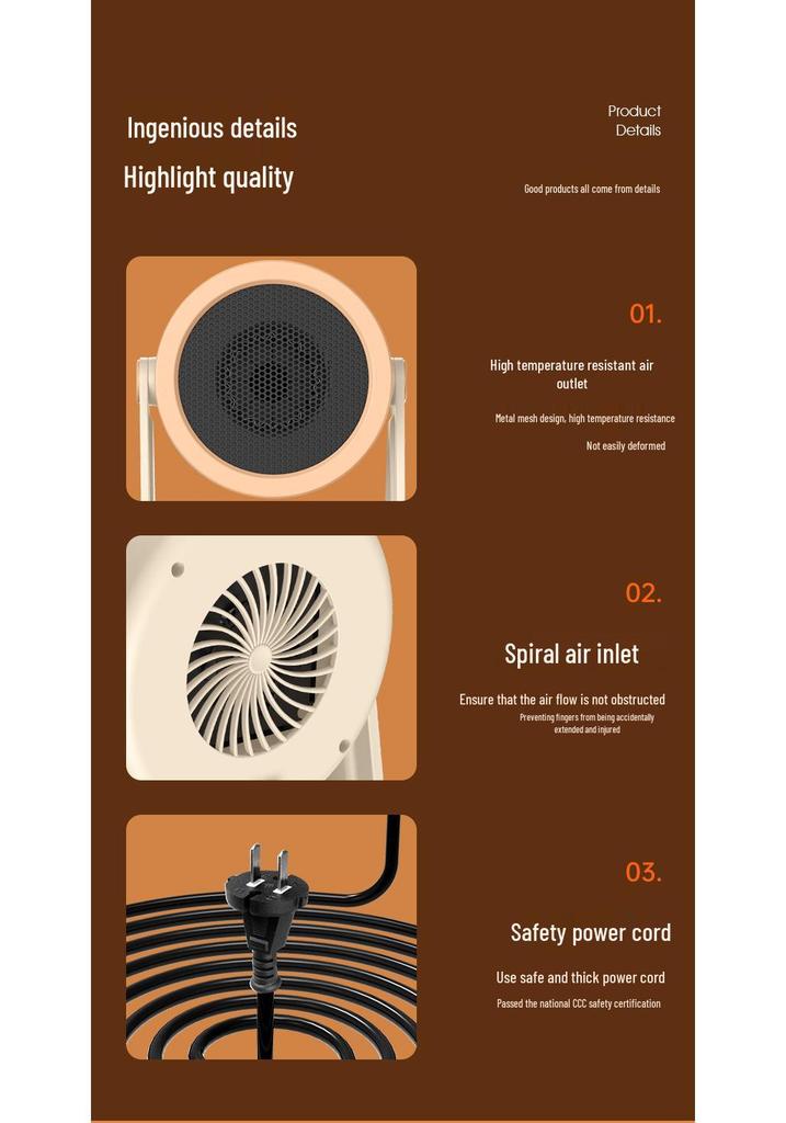 Portable Electric Desktop Heater: Energy-Efficient, High-Power Mini Foot Warmer with Fast Heatingicações.