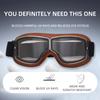 Motorradbrille Winddichte Motorradhelmbrille Sonnenbrille Retro Universal Klappbar Leder Retro Motorrad Zubehör