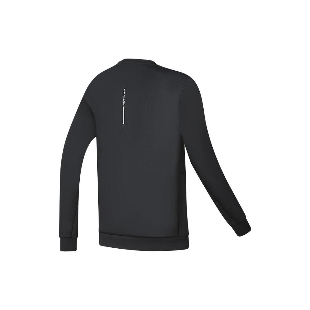 FILA Solid Color Round Neck Sports Casual Sweatshirt Men sweatshirt Deep-Black A61M342202A-BK