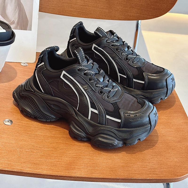 Women's summer new versatile thick-soled heightening leather casual sports shoes little white shoes