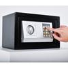 Pancerny domowy sejf z zamkiem elektronicznym i kluczem 20x31x20 cm czarny