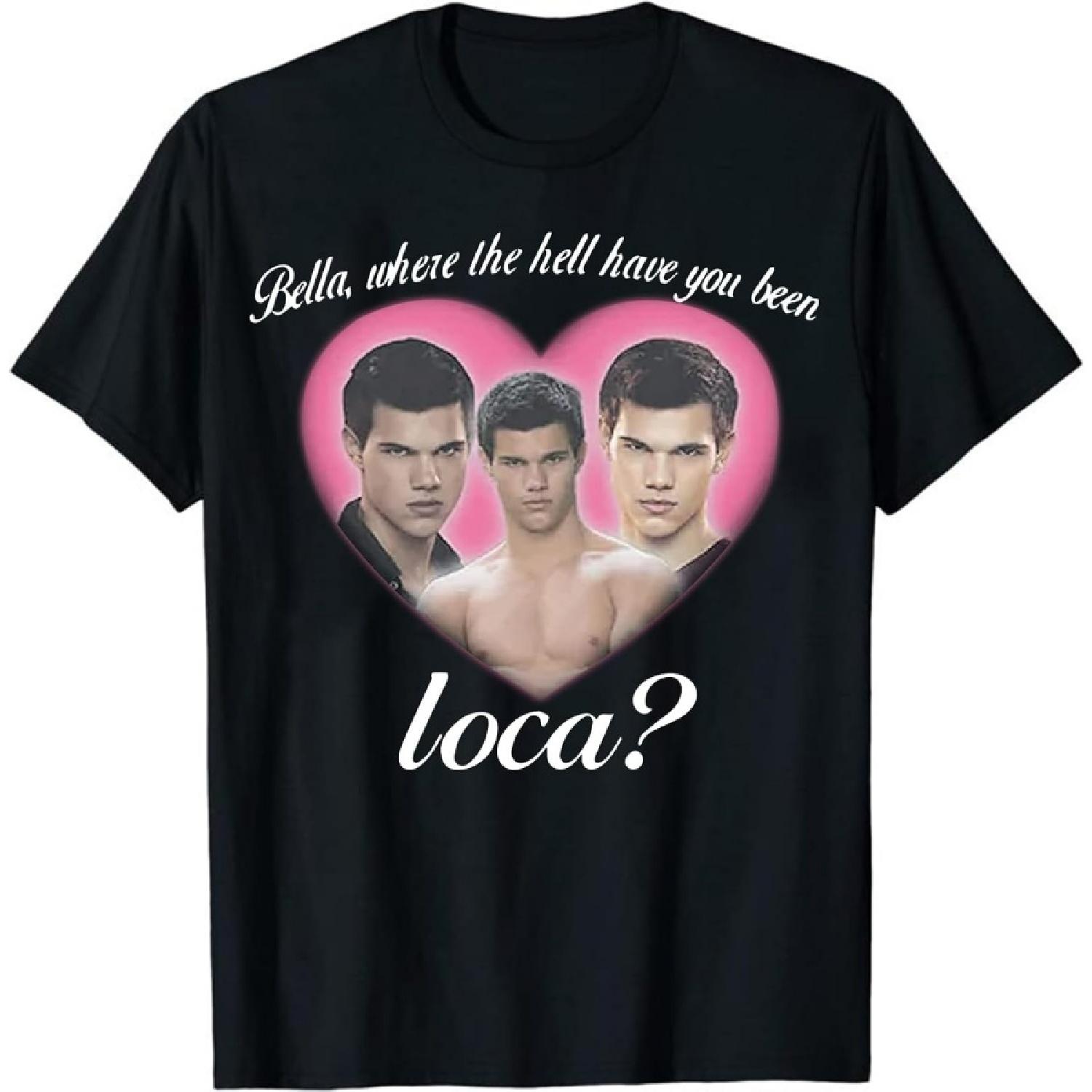 PERTID Bella Где Ты Была, Loca Смешная Футболка, Команда Беллы, Команда Эдварда, Сумерки Винтажная Футболка S