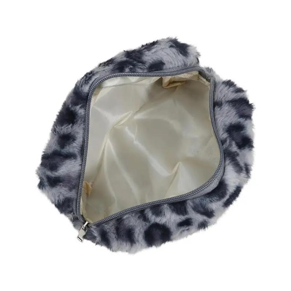 Travel Leopard Print Makeup Bag Soft Cosmetic Bag Large-Capacity Pen Case Toiletry Organizer Bag