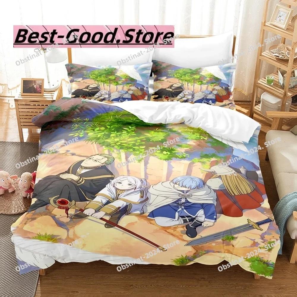Frieren Beyond Journeys End Bedding Set Single Twin Full Queen King Size Bed Set Kids Bedroom Duvetcover Sets bed s set
