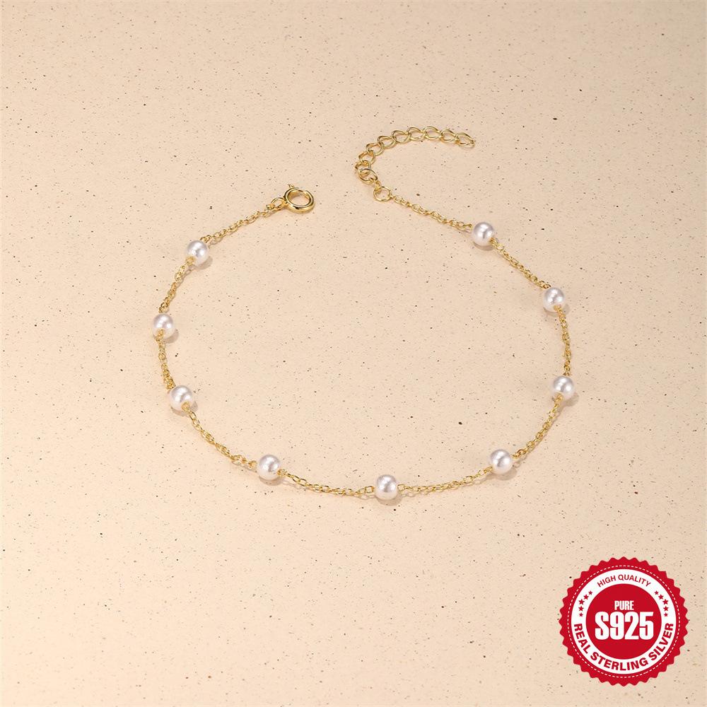 925 Sterling Silver Fashionable Simple Butterfly Diamond Splicing Anklet Women'S Original Design Chain Jewelry