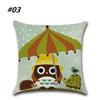 Cartoon Owl Pattern Printed Throw Pillow Case Home Livingroom Pillow Cover (the Pillow Inner Is Not Included)