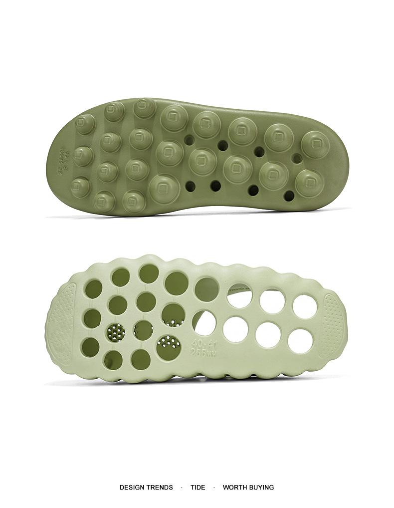 Men's Breathable Closed-Toe Summer Sport Slippers with Soft Sole and Foot Massage Feature