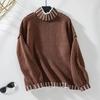 Herbst Winter Vintage Lose Langarm Top Multicolor Pullover Strickwaren Stand Farbe Pullover