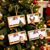 Hanging Holiday Decoration for Tree Wooden Money Holder, Personalized Cash Gift Wallet with Santa New Year Party Ornament Design, Creative Christmas