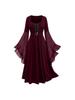 2024 Women's Halloween Witch Lace-Up Swing Dress