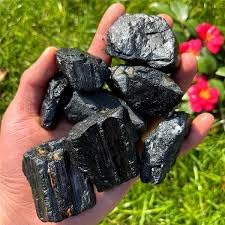Natural Raw Black Tourmaline Stone for Protection & Grounding | Unpolished Rough Crystal Chunk for Energy Healing, Home Decor, Grids, Reiki - Var