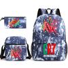 Cr7 Youth Fashion Children'S Student Schoolbag Three-Piece Set Backpack Satchel Pencil Case