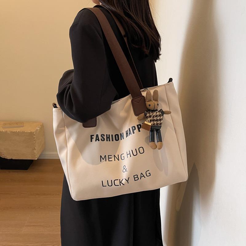 Canvas bag Women's oneshoulder literary and artistic largecapacity student tote bag Class versatile makeup bag Crossbody backpack
