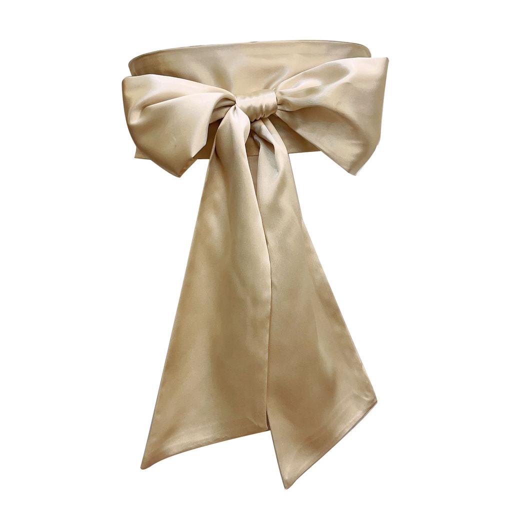 Ribbon Waistband Wide Belt Women's Dress Bow Tie Sash Corset Belt for Weddings and Parties 250cm Long Solid Color