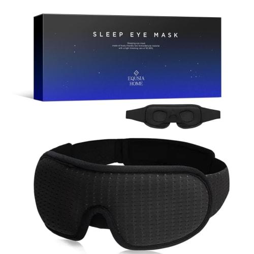 

EQUSIA HOME Mesh Eye Mask [Supervised by a Sleep Consultant] 99.99% Light Blocking, 3D Mesh and Memory Foam Eye Mask for a Restful Sleep, Velcro Closu