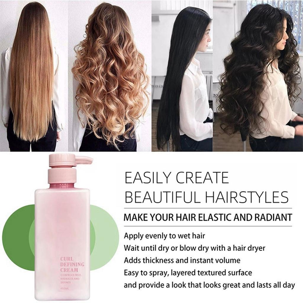 Curl Defining Cream, Curl Volumizing Cream, Curl Cream, Frizz Reduction, Moisturizing, Smoothing Curls & Wavy Hair (1 Bottle)