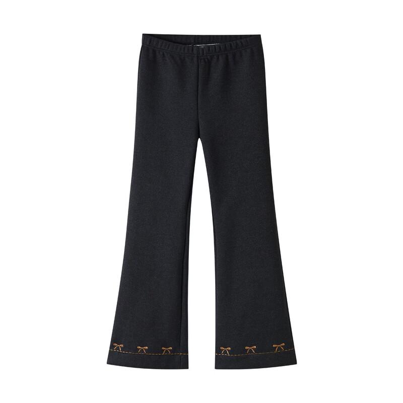 ASK JUNIOR Girls' Fleece-Lined Winter Flare Trousers with Bow Detail