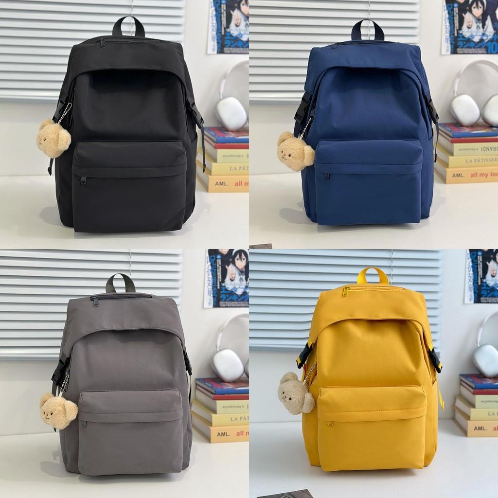 Urban Minimalist Nylon School Backpack With Air Cushion Straps For Middle School Students